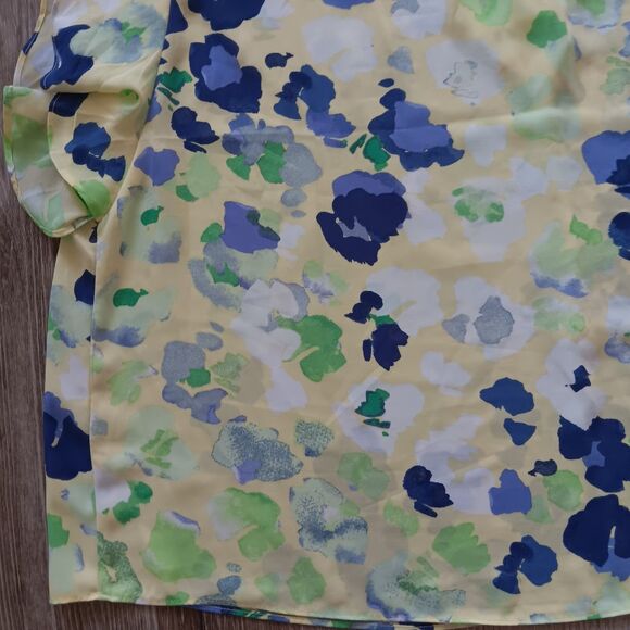 Zac & Rachel Lemon Meringue VNeck Top Short Ruffle Sleeves Blouse Plus Sz 2x - Picture 10 of 11